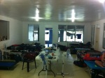 Our common space. 15 cots, 15 bodies, 15 sets of stuff. 